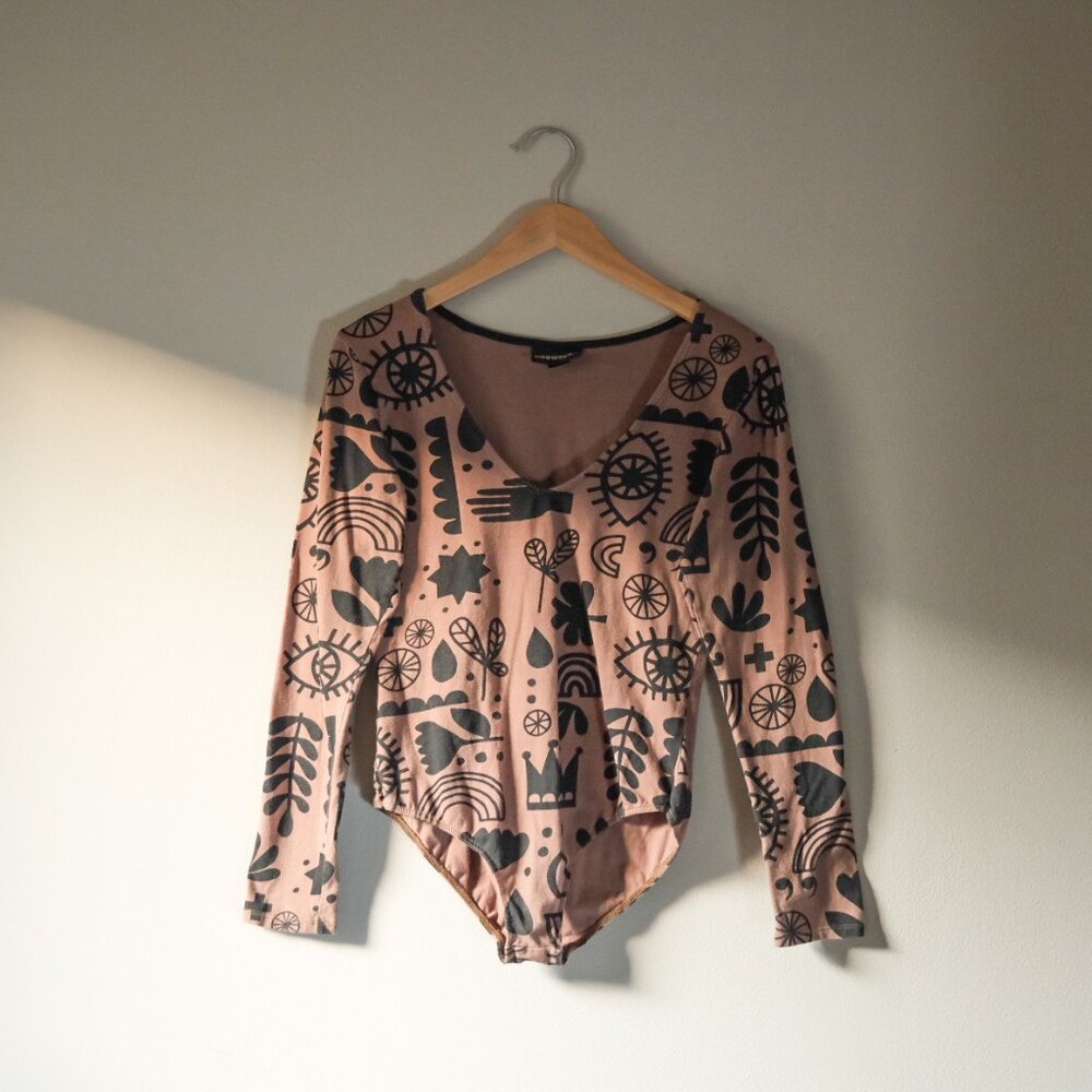 Nooworks Brown Eyeball Bodysuit Size L